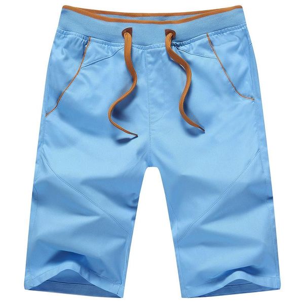 

summer new men's solid color shorts elastic waist cotton casual seven points shorts large size loose breathable men's 4xl, White;black