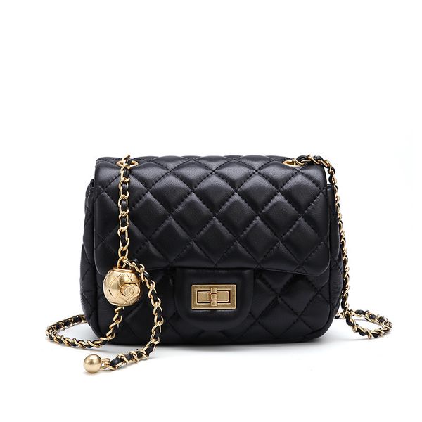 

new style bag women fahion leather mall fragrance chain golden bead quare fat man cro houlder heepkin luxury designer
