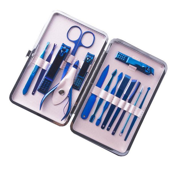 

nail art kits 15pcs/set colorful plating professional travel manicure pedicure set care kit tool for women men girl child kid gift