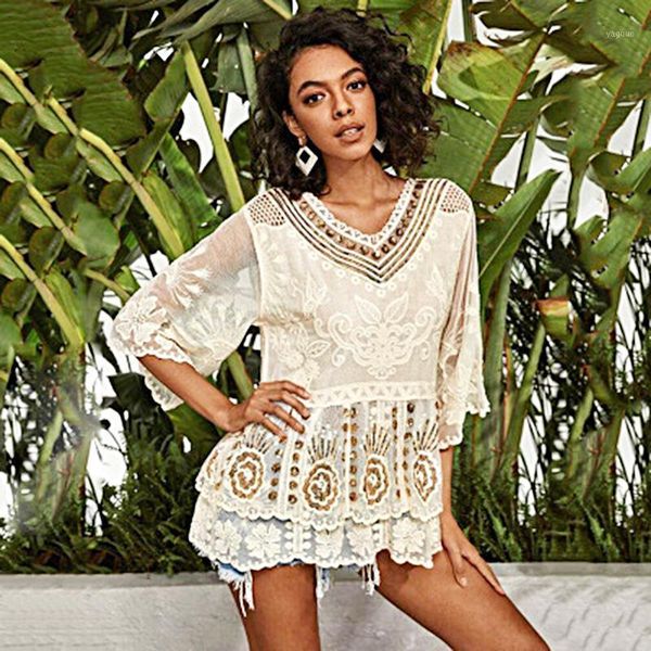 

cotton lace short skirt bikini swimsuit outer blouse beach sunscreen womens vacation wear fashion women dress women's swimwear, White;black