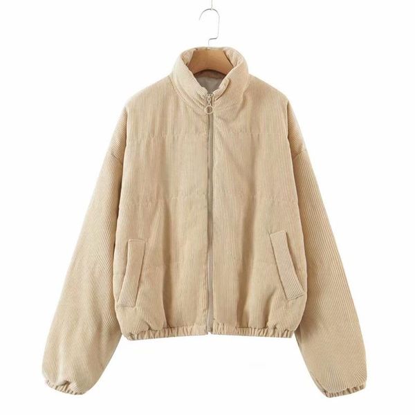 

women's jackets ladies retro jacket vide chic warm and cold loose street casual cotton fashion 2021 autumn winter, Black;brown