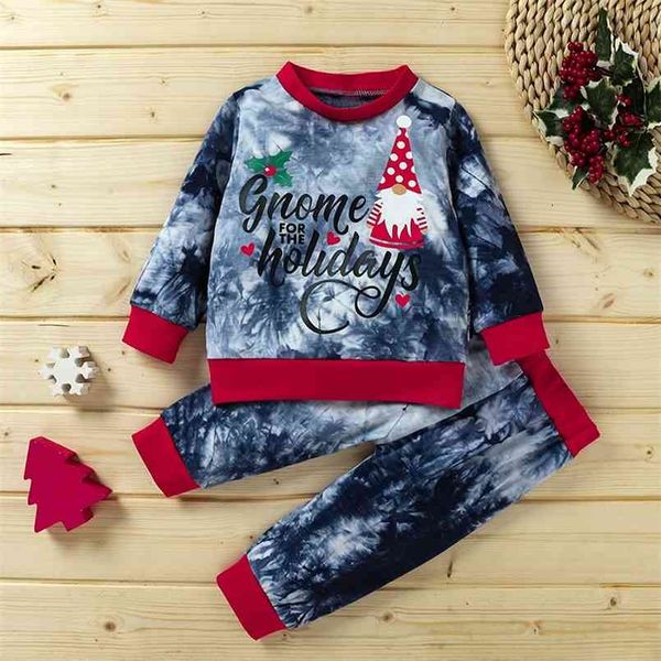 Ankunft Herbst und Winter 2-teiliges Baby Kleinkind Weihnachten Langarm Pullover Hosen Set Kinder Kleidung für Jungen 210528