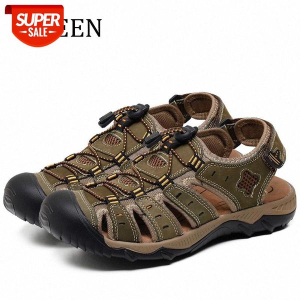 

yween men sandals leather summer hollow breathable non-slip casual outdoors beach shoes large size eur45-48 #5a4o, Black