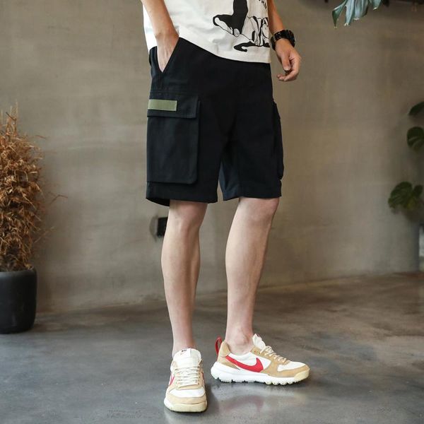 

men's shorts black summer men plus size running streetwear cargo workout couples matching short homme clothing dh50dk, White;black