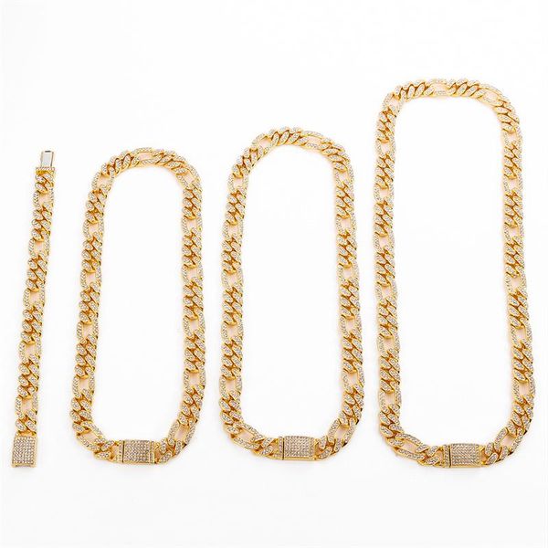 

chains men's women's hip hop iced out bling chain necklace 13mm miami cuban rock trendy glamour jewelry, Silver
