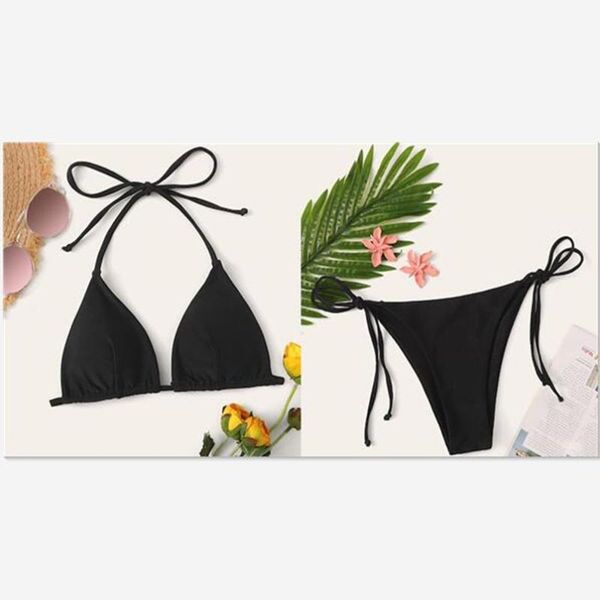 

bikinis set swimsuit women bikini solid color padded swimwear bathing beachwear swimming suits maillot de bain