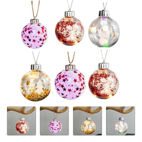

party decoration 6pcs luminous christmas pendants hanging led adornment