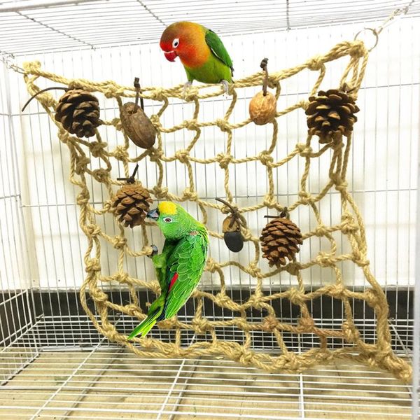 

other bird supplies pet climbing net parrot toys rope training cage toy bed #r20