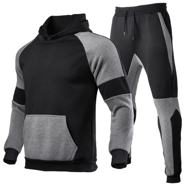 

men's tracksuits spring outdoor 2-piece sweater leisure sportswear, Gray