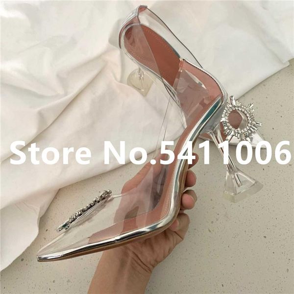 

women shoes fashion flower crystal party wedding lady high heels brand designer transparent ponited toe woman sandals shoe, Black
