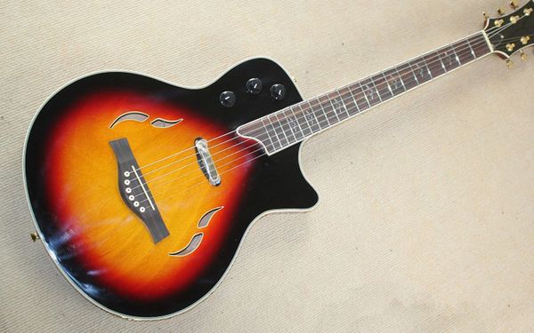 

thin body hollow electric guitar sunset