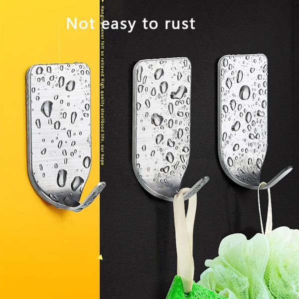 

hooks & rails 8pcs stainless steel holder waterproof adhesive wall mount hanger for bathroom kitchen door wide hook