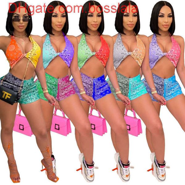 

2 piece set sports women tracksuit sleeveless tank mini shorts summer clothing printed clubwear casual outfits 2022 trends, Gray