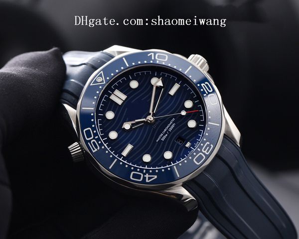 

2021 sea ceramic bezel business watches aqua 007 terra men sport wristwatches james bond boss master mens watch d1120, Slivery;black