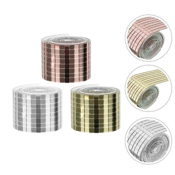 

wall stickers 3 rolls self-adhesive glass mirror mosaic tile