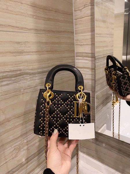 

luxury herme handbags and storage d family 21 new satin drill rivets three or four lattice princess female mini one