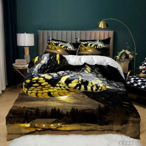 

bedding sets viper set single twin full  king size snake cobra bed aldult kid bedroom duvetcover 3d print 018