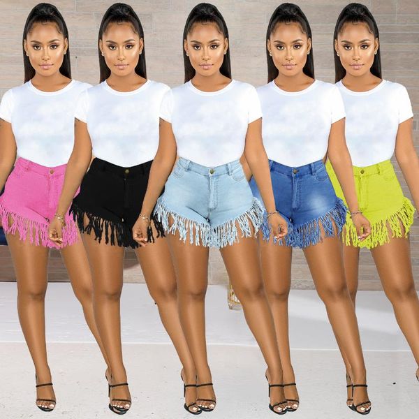 

women's shorts women harajuku summer europe the united states fashion tassel denim jeans feminino wym3013, White;black
