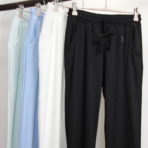 

autumn winter new style men's women's drawstring casual and sports pants, Black