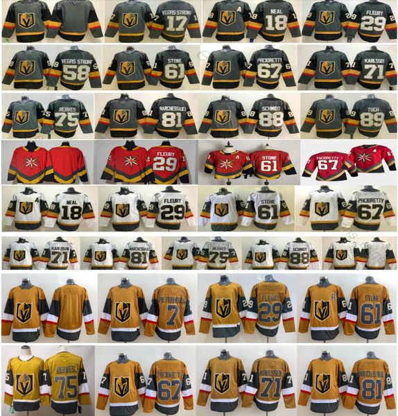 

2021 reverse retro vegas golden knights fleury william karlsson mark stone max pacioretty ryan reaves marchessault alex pietrangelo jerseys, Black;red