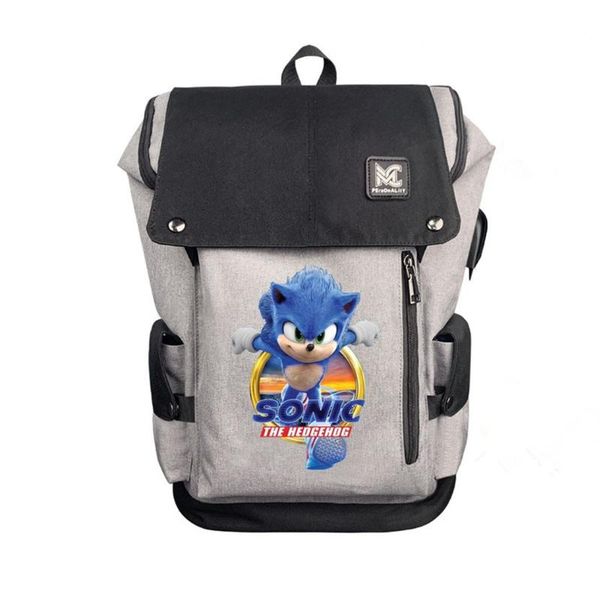 

backpack cartoon super sonic mens with charging canvas waterproof school bag women travelling laptop