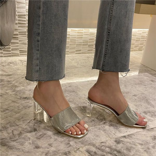 

bling bling shiny metal high heel sandals women women shoes, Black