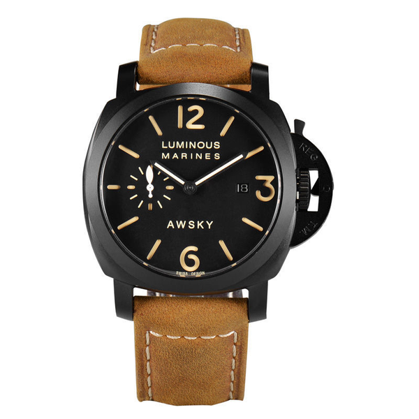 

wristwatches genuine weishi automatic mechanical watch large dial men's waterproof fashion, Slivery;brown