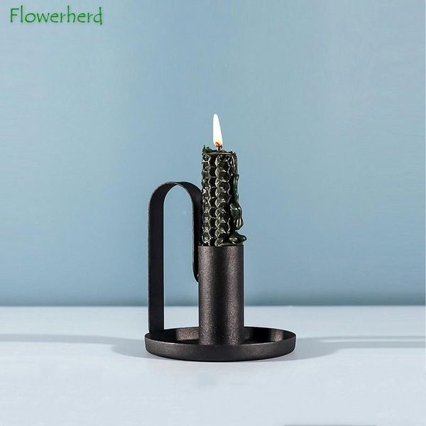 

candle holders black candlestick wrought iron metal holder ornaments for base home decor wedding table decoration