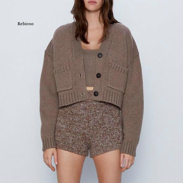 

autumn new women's solid cardigan mujer knitted sweater casual two pieces set fashion streetwear female jumper, White