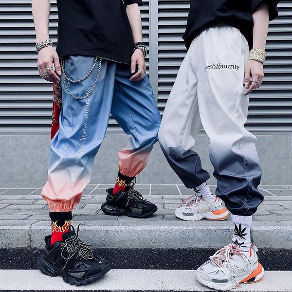 

men's pants men harem sports joggers sweatpsnts sportswear punk rave hip hop tracksuit streetwear summer baggy casual, Black
