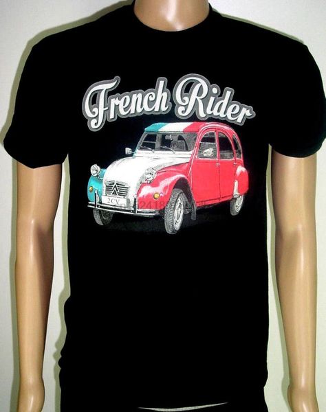 

men's t-shirts t-shirt 2cv duck-french rider-oldi cult - size  black, White;black