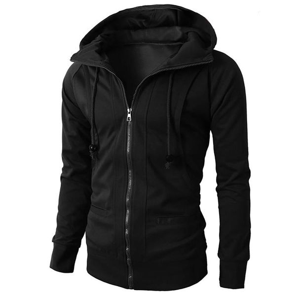 

men's jackets men 2021 autumn winter jacket long sleeve sport zipper hoodie pullover coat sweatshirt solid outwear slim fit male clothe, Black;brown