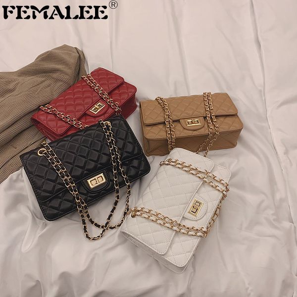 

2021 trendy design pure color handbags big capacity diamond lattice elegant shoulder bolsa female chain leisure crossbody purses c0228