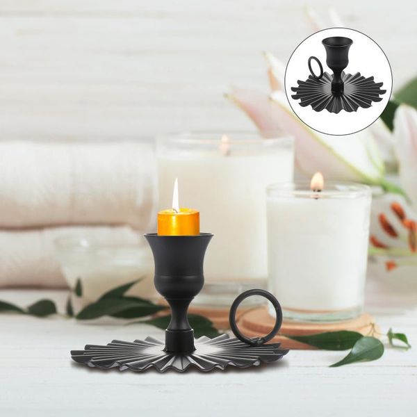 

candle holders 1pc iron craft fan base candleholder exquisite geometric adornment