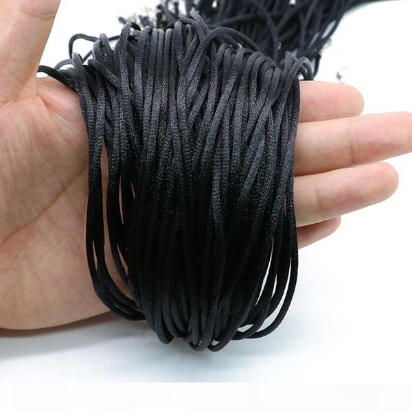 

19inch satin cord necklace with lobster clasp and extenders size 2.0mm for sale from china, zyn0015, White;red