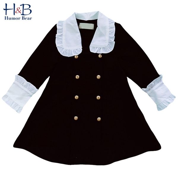 Детская одежда Девушки платье Британский стиль малыша осень с длинным рукавом пуговицы детские дети вечеринка 210611