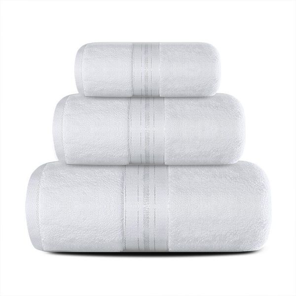 

drop shipping 100% cotton towel set for adults soft bath solid color face towel bathroom shower gift for large towels 90*180cm