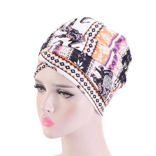 

hair accessories duojiaoyan pattern turban head wrap bandana muslim headscarf women elastic print headwrap african long scarf