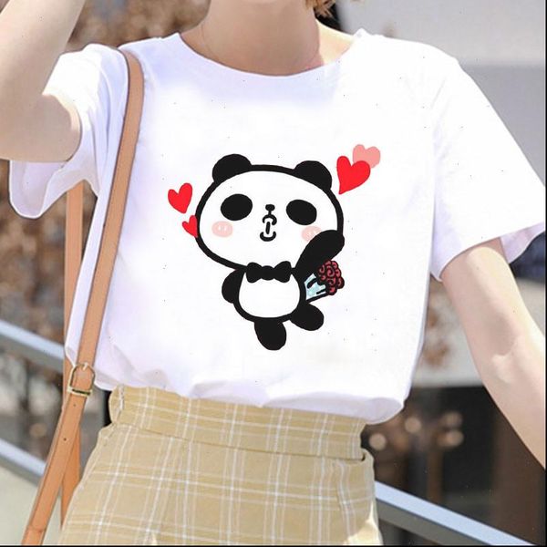 

womens t shirts summer fashion casual hipster harajuku cute cartoon print female vintage streetwear 90s young girls tee, White