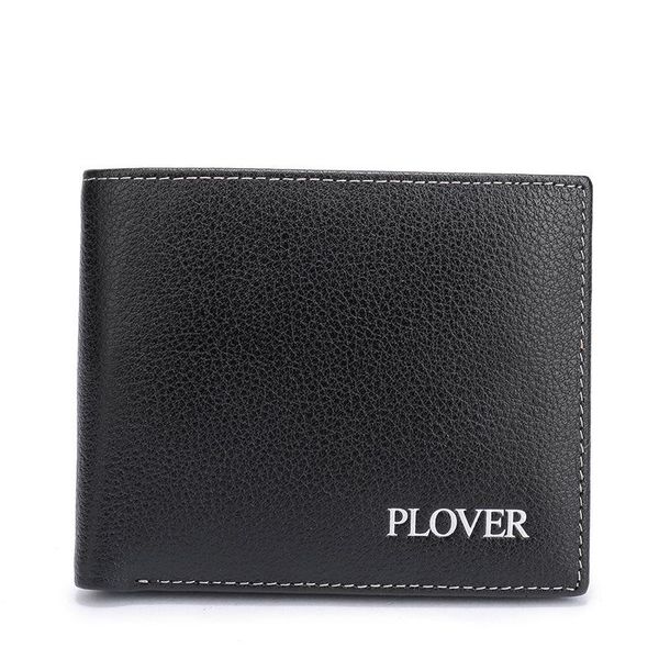 

wallets casual short men's solid color leather wallet, Red;black