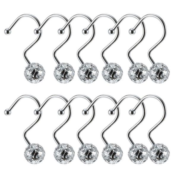 

bath accessory set 12 pcs shower curtain clips window fixing iron plating hooks