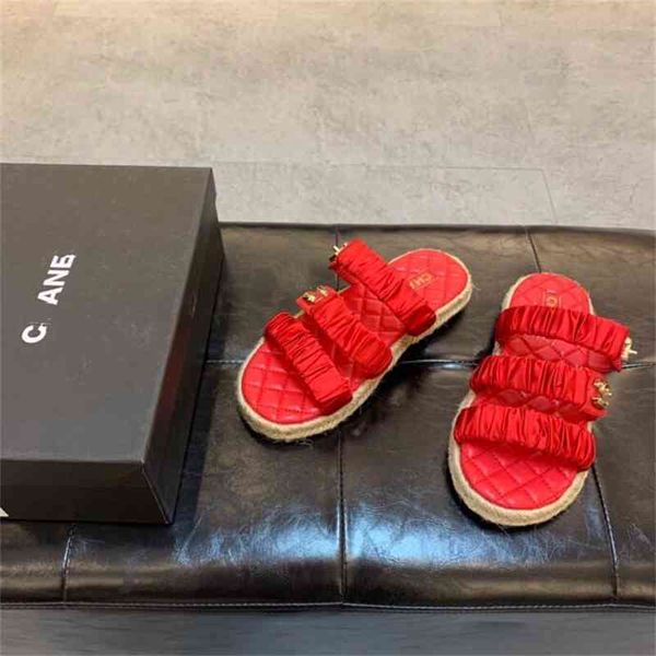 

2021 summer new products: four kinds of color sheepskin fabrics, lady's temperament, double button sandals, Black