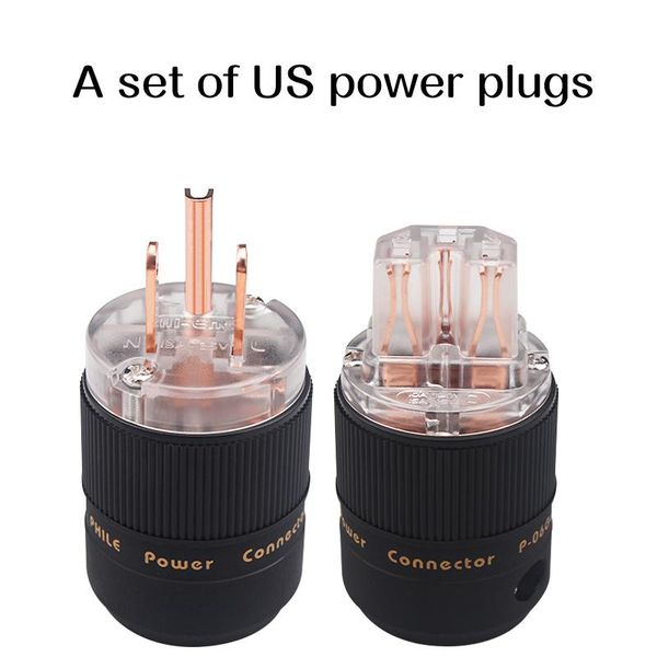 

smart power plugs p-06cu red copper us audio hifi plug cable diy accessories set of