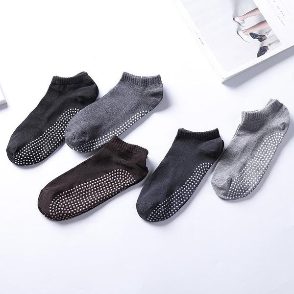 

men's socks 2021 men four seasons cotton non-slip for boat 5 pairs, Black