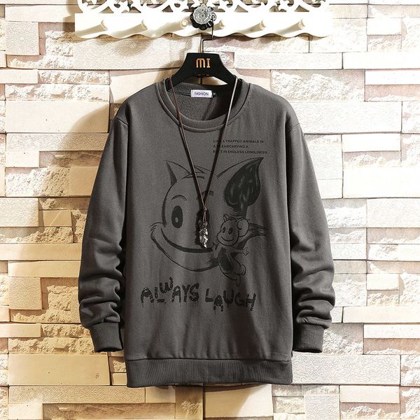 

2021 japan o-neck new arrived hoodie sweatshirt men thick fleece style hip hop streetwear clothing m983, Black