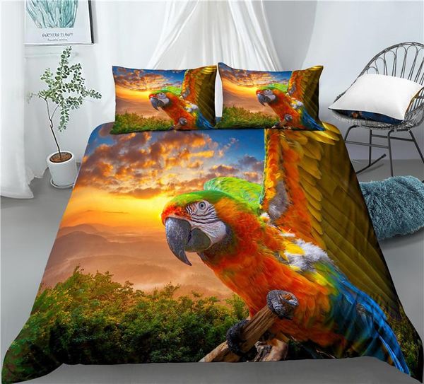 

bedding sets home living luxury 3d parrot print 2/3pcs comfortable duvet cover pillowcase  and king eu/us/au size