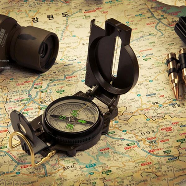 

outdoor gadgets portable army green folding lens compass multifunction boat dashboard dash mount tools