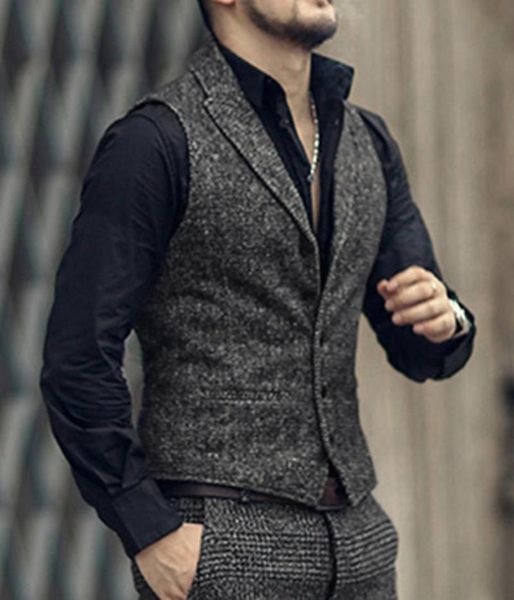 

men's vests slim fit suit weste men casual vest grooms vintage herringbone waistcoat chaleco vestir hombre kamizelki meskie custom, Black;white