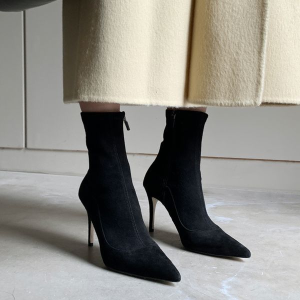 

women long-toed winter woman boots lady party shoes size 33-42 khlf, Black