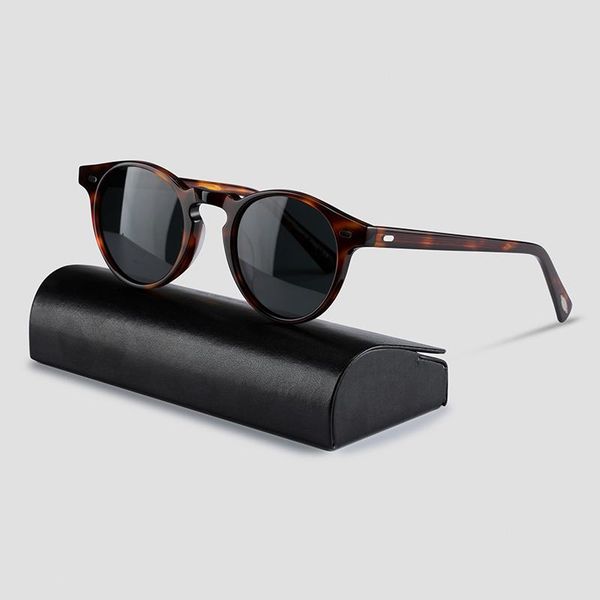 

sunglasses gregory peck ov5186 vintage polarized women sun glasses for men round op brand original box, White;black
